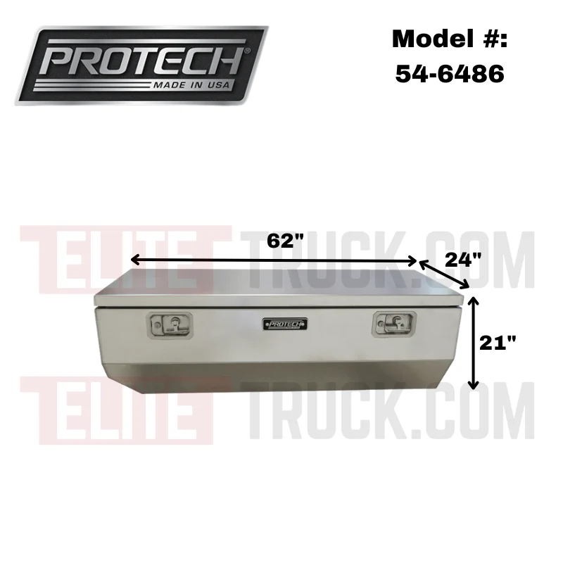 Protech Chest Tool Box - 21X24X62, 17+ Ford Standard Duty, Smooth Lid Bright Aluminum Includes Tray Model 54-6486 - Image 2