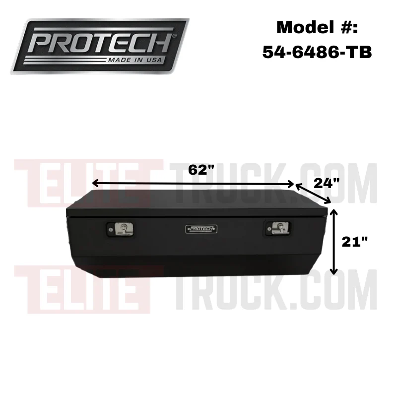 Protech Chest Tool Box - 21X24X62, 17+ Ford Standard Duty, Smooth Lid- Textured Black Includes Tray Model 54-6486-TB - Image 2