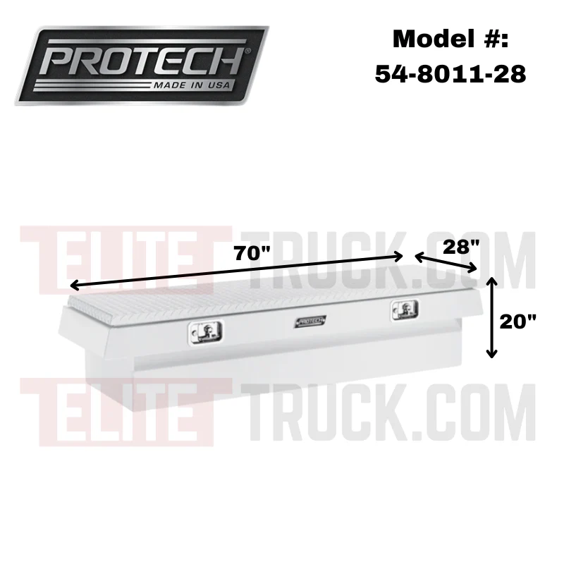 ProTech Crossover 20X28X70 Single Lid Box Diamond Plate Lid Bright Aluminum Standard Profile Includes Tray Model 54-8011-28 - Image 2