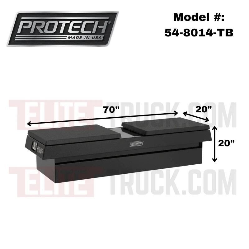 ProTech Crossover 20X20X70 Gull Wing Box Smooth Lid Smooth Lid Textured Black Standard Profile Includes Tray Model 54-8014-TB - Image 2