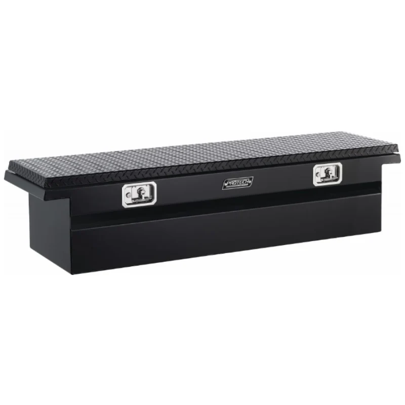 ProTech Crossover 15X28X70 Single Lid Box Diamond Plate Lid Gloss Black Standard Profile Includes Tray Model 54-8211-28-GB