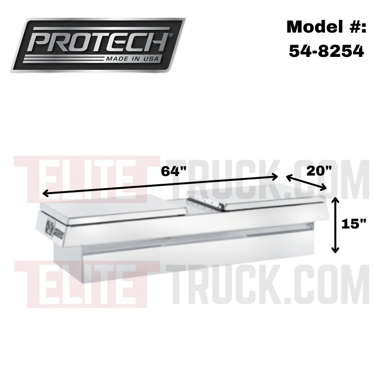 ProTech Crossover 15X20X64 Gull Wing Box Smooth Lid Bright Aluminum Standard Profile Includes Tray Model 54-8254 - Image 2