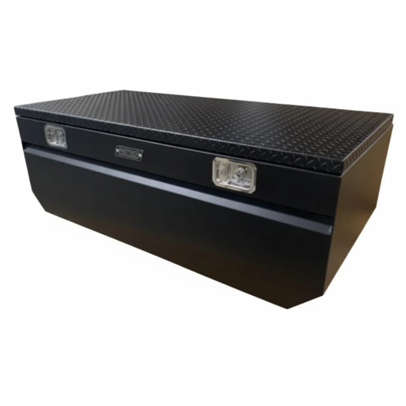 Protech Chest Tool Box - 21X20X60, Notched - Diamond Plate Lid Gloss Black Includes Tray Model 54-8430-20-GB