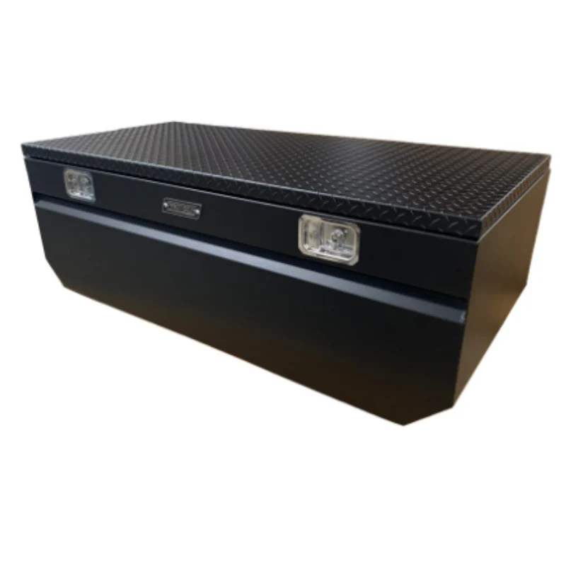 Protech Chest Tool Box - 21X20X60, Notched- Diamond Plate Lid Textured Black Includes Tray Model 54-8430-20-TB