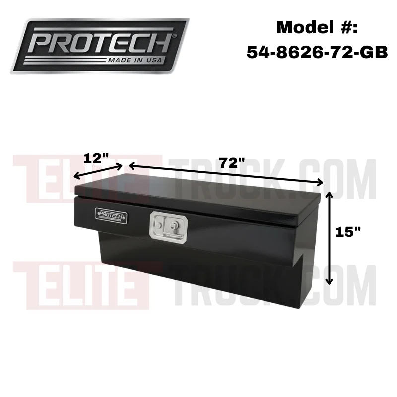ProTech Side Mount Box - 12W X 72L Smooth Lid - Gloss Black Model 54-8626-72-GB - Image 2