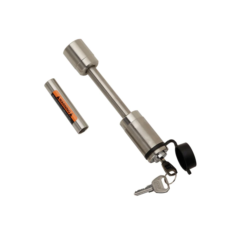 Draw-Tite Trailer Hitch Lock - 1-1/4 in. & 2 in. Square Receivers, 1/2 in. & 5/8 in. Pin Diameter, Dogbone Style, Stainless Steel Model 580405