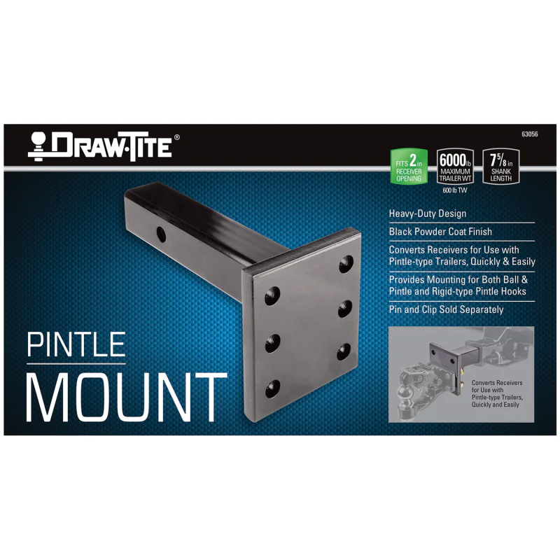 Draw-Tite Pintle Hook Mounting Plate, Fits 2 in. Square Receiver, 6,000 lbs. Capacity Model 63056 - Image 3