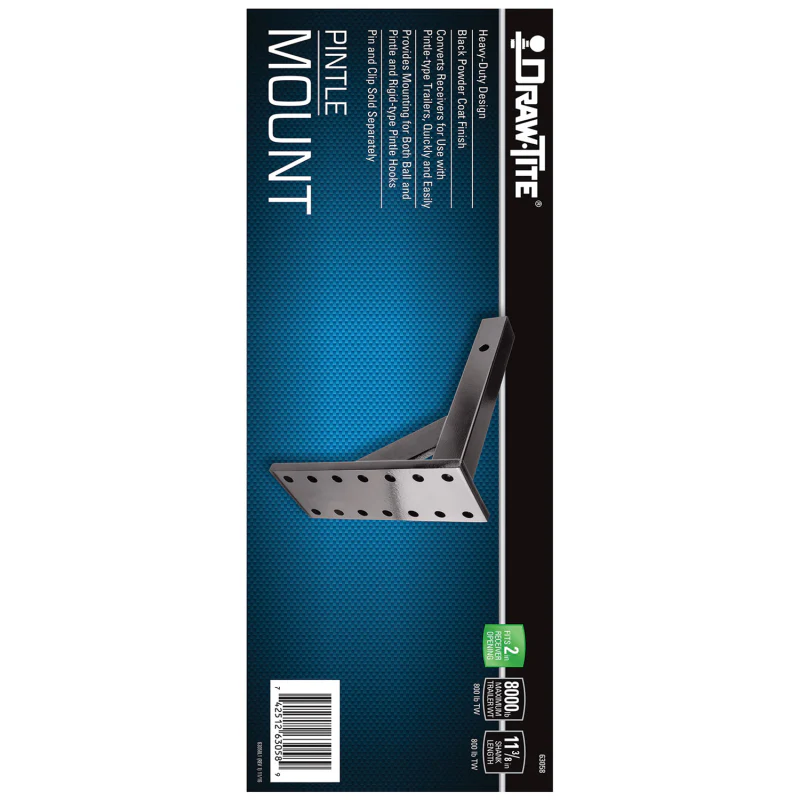 Draw-Tite Pintle Hook Mounting Plate, Fits 2 in. Square Receiver, 8,000 lbs. Capacity Model 63058 - Image 8
