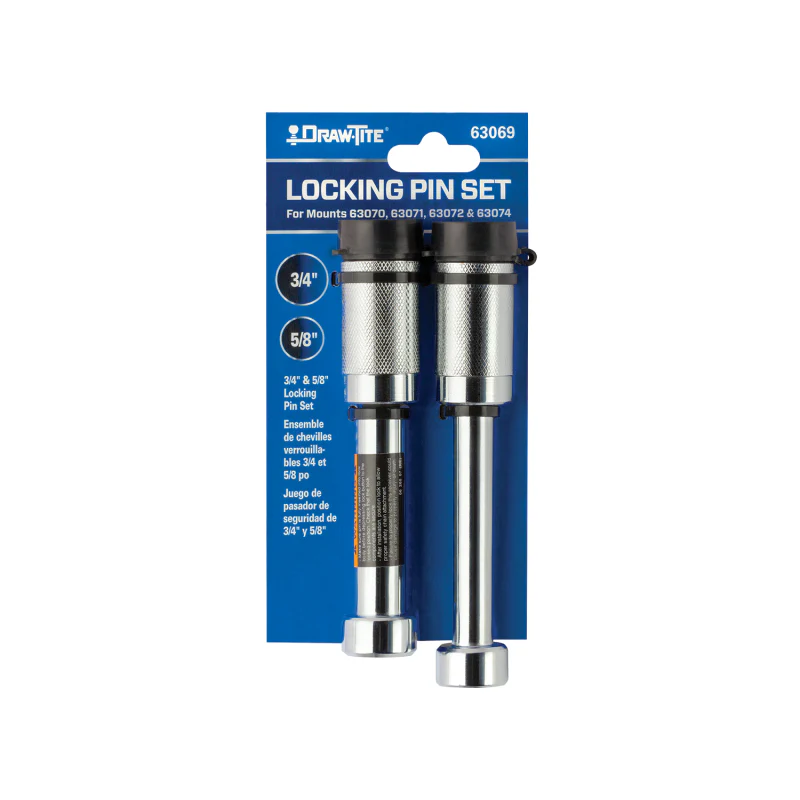 Draw-Tite Trailer Hitch Lock Combo Set, Fits 2 in. Square Receiver, 5/8 in. to 3/4 in. Pin Diameter, Keyed Alike Model 63069 - Image 2