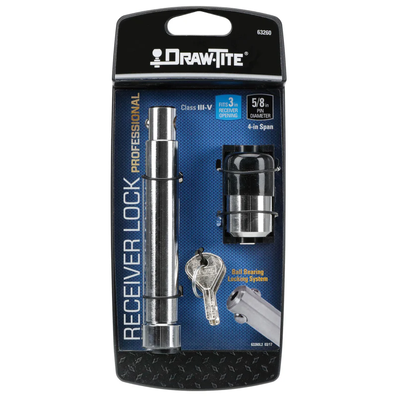 Draw-Tite Trailer Hitch Lock - 3 in. Square Receiver, 5/8 in. to 3/4 in. Pin Diameter, Professional Model 63260 - Image 3