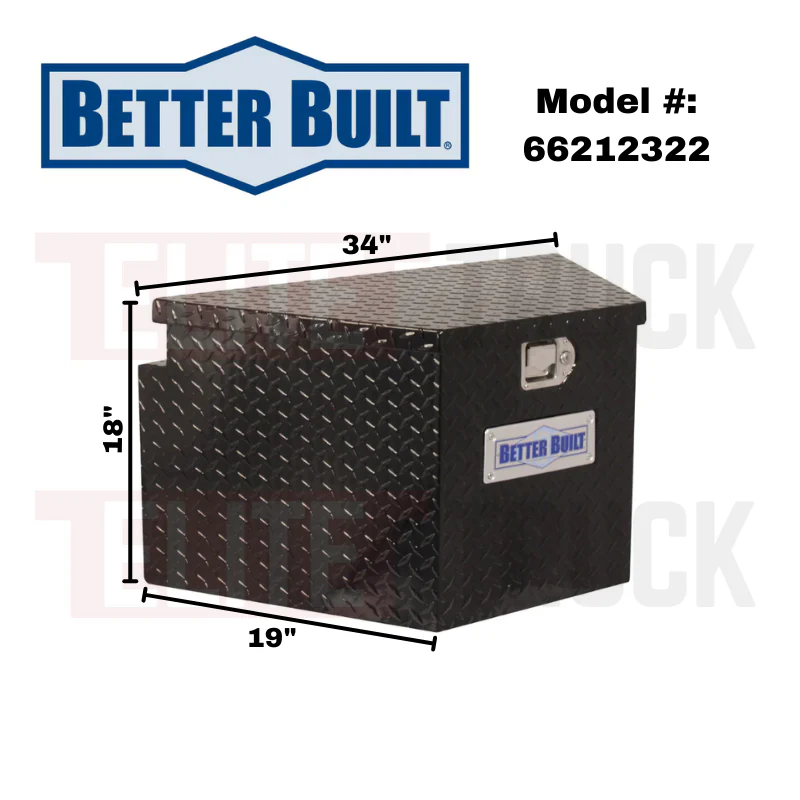 Better Built Gloss Black Aluminum Utility Trailer Tongue Tool Box Model 66212322 - Image 2