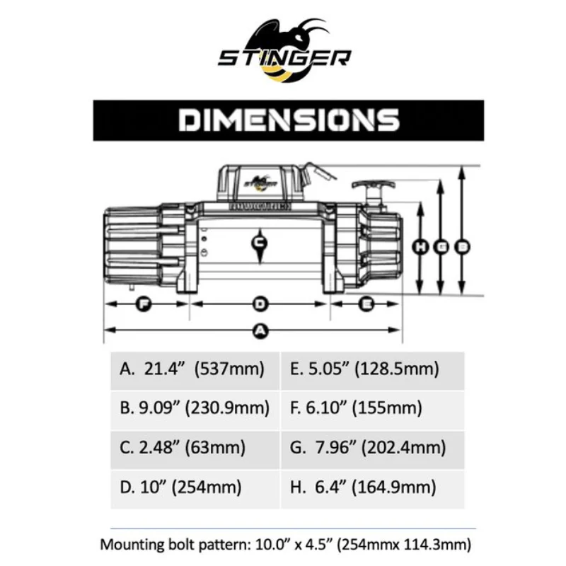 Novawinch Stinger+ 10,000lbs, 12v, Synthetic Rope, Wireless Model 701001068890 - Image 3