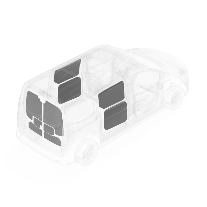 LEGEND DuraTherm Door Liner ONLY - Ford Transit Connect Short Wheelbase Cargo Van - Textured Grey Model 713-114-2613