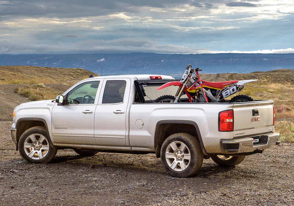 BAK BAKFlip F1 Hard Folding Truck Bed Cover - Rails Mounted Low Enough To Use Standard C Clamps - 88-13 Chevy/GMC C/K Pickup/Chevy Silverado/GMC Sierra 1500/1988-2014 2500 HD/3500 HD 6' 6" Bed Model 772101 - Image 6