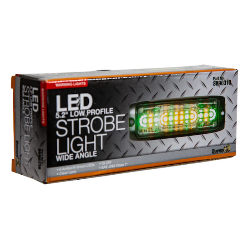 Buyers Products 5 Inch Ultra Thin Wide Angle Rectangular LED Amber/Green Strobe Light Series Model 8890310 - Image 8