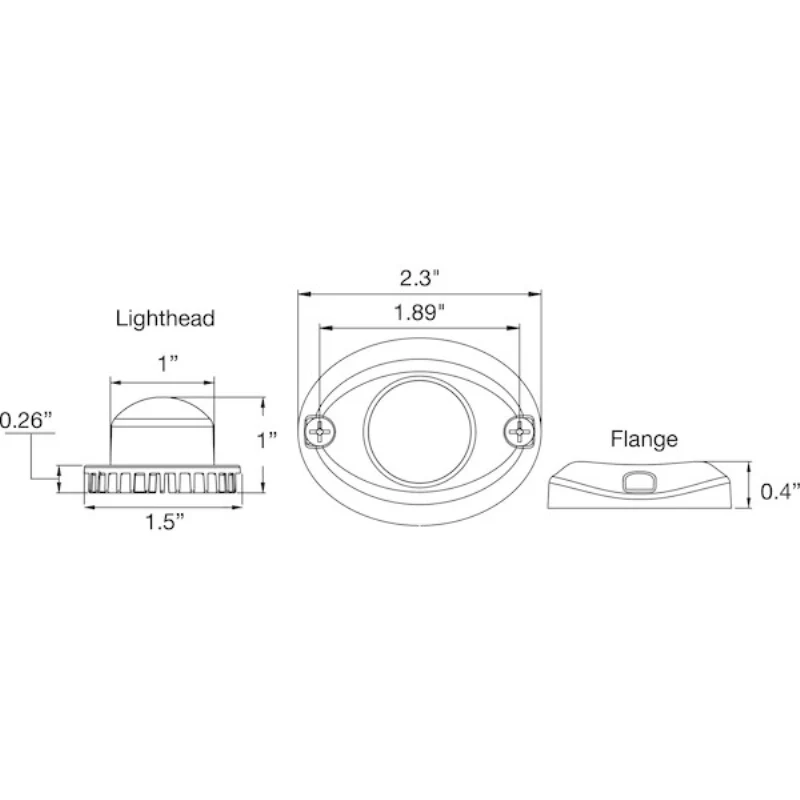 Buyers Products 2 Inch Bolt-On Hideaway Round LED Clear Strobe Kits with In-Line Flashers Model 8891215 - Image 8