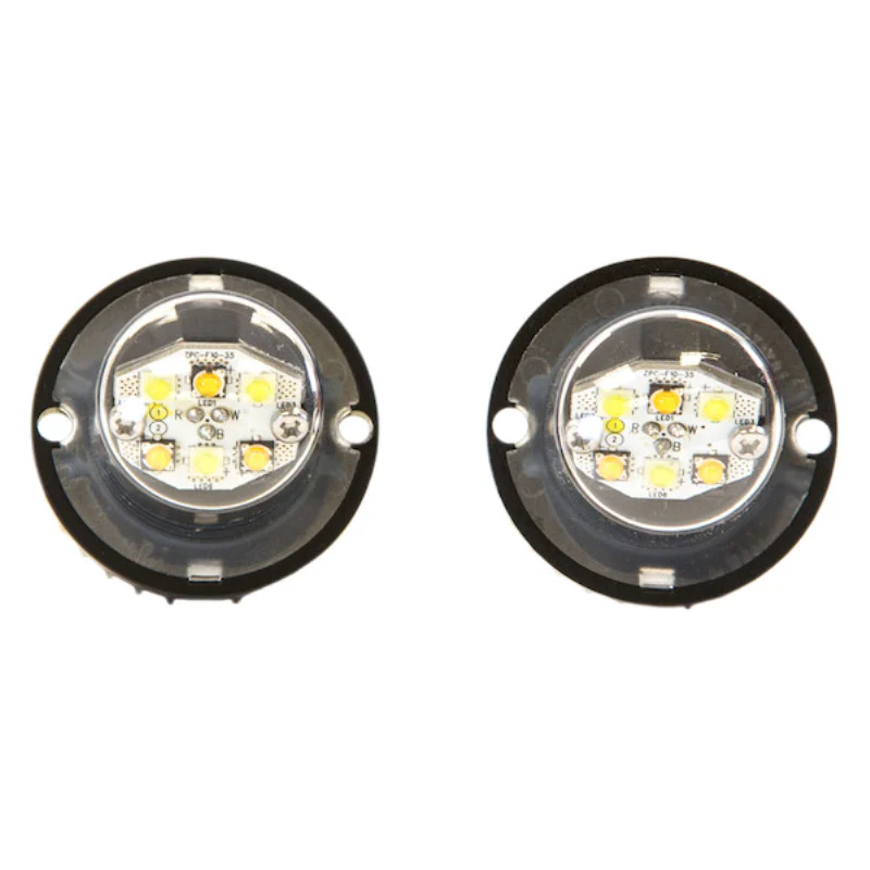 Buyers Products 2 Inch Bolt-On Hideaway Round LED Amber/Clear Strobe Kits with In-Line Flashers Model 8891227 - Image 2