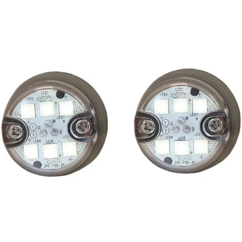 Buyers Products 1 Inch Push-On Hideaway Round LED Clear Strobe Kit with In-Line Flashers Model 8891325