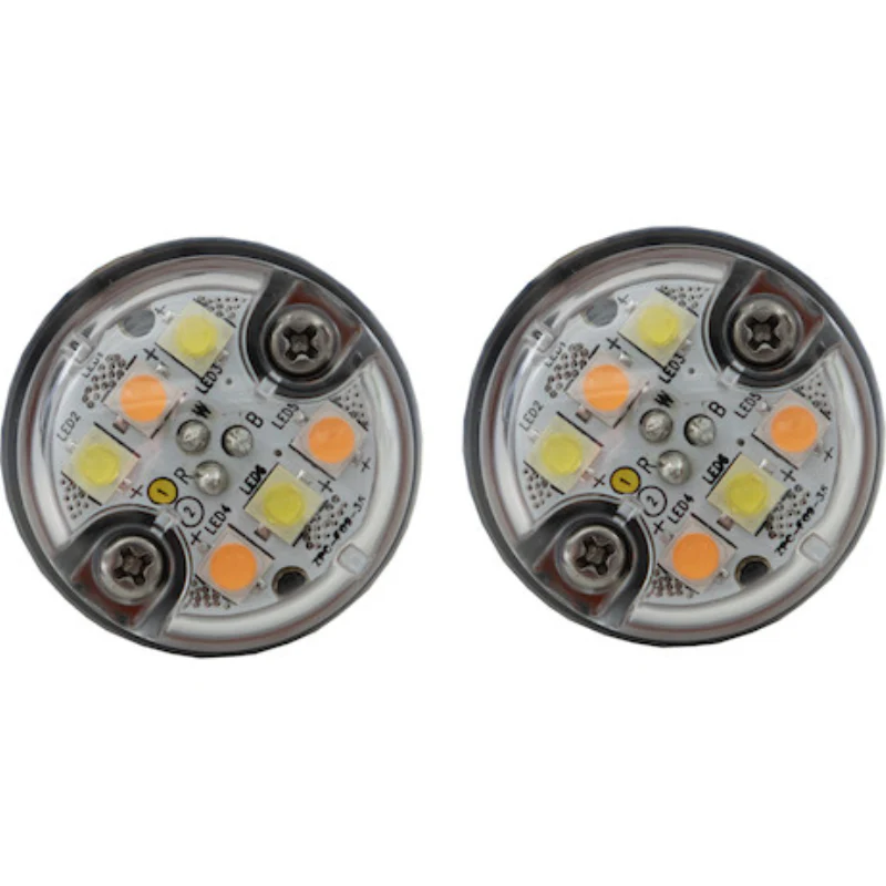 Buyers Products 1 Inch Push-On Hideaway Round LED Amber/Clear Strobe Kit with In-Line Flashers Model 8891327 - Image 3