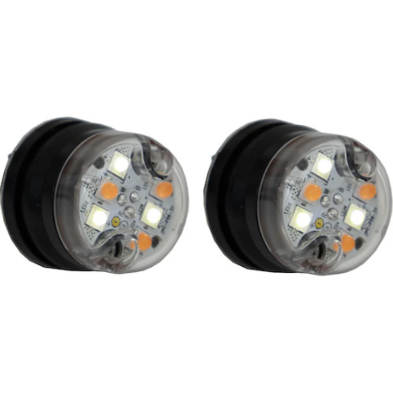 Buyers Products 1 Inch Push-On Hideaway Round LED Amber/Clear Strobe Kit with In-Line Flashers Model 8891327 - Image 5