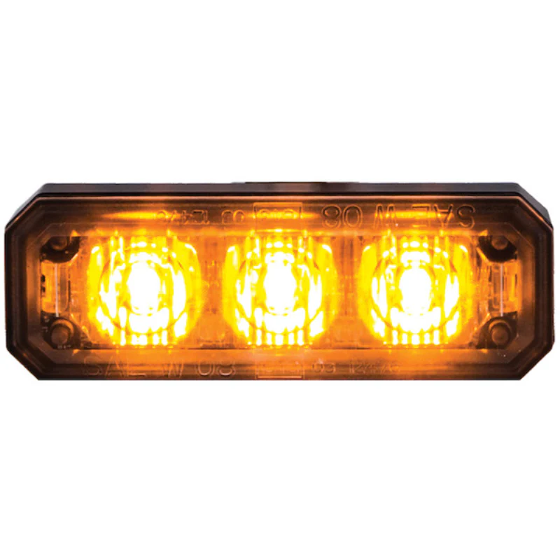 Buyers Products 2.5 Inch Low Profile Rectangular LED Amber Strobe Light Model 8891403