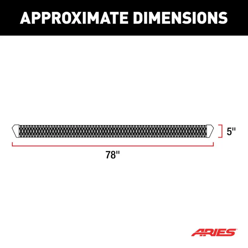 ARIES SlimGrip 5" x 78" Black Aluminum Running Boards, Fits Select Ford Ranger Model 2559052 - Image 4