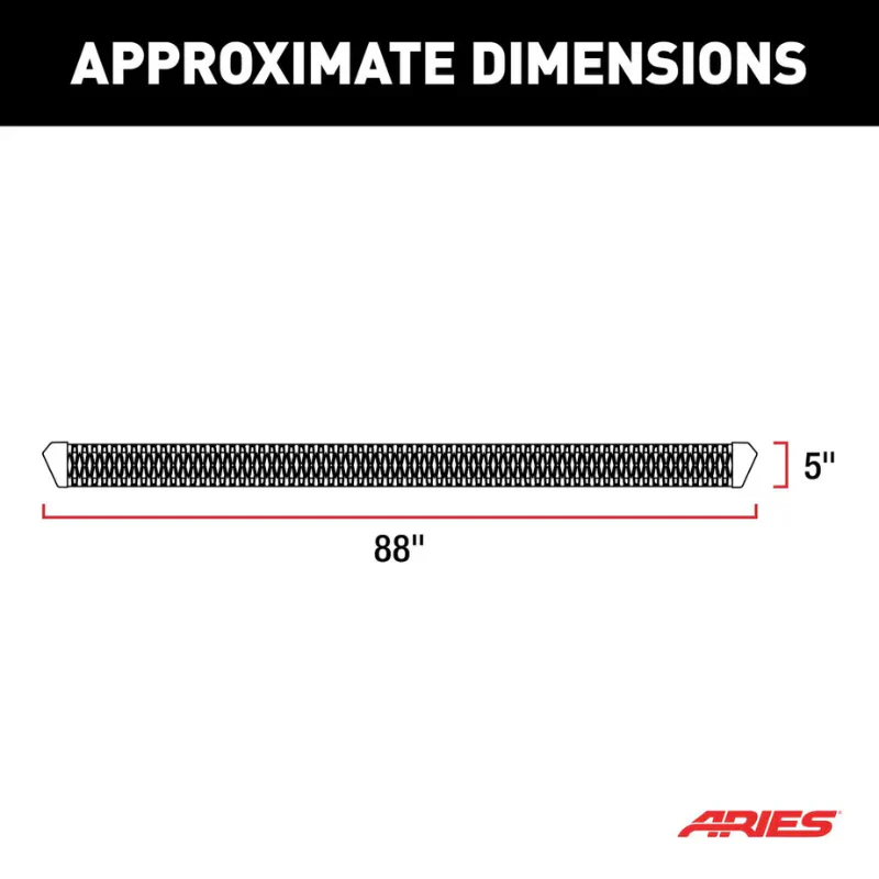 ARIES SlimGrip 5" x 88" Black Aluminum Running Boards, Fits Select RAM 1500, 2500, 3500, 4500, 5500 Model 2559006 - Image 3