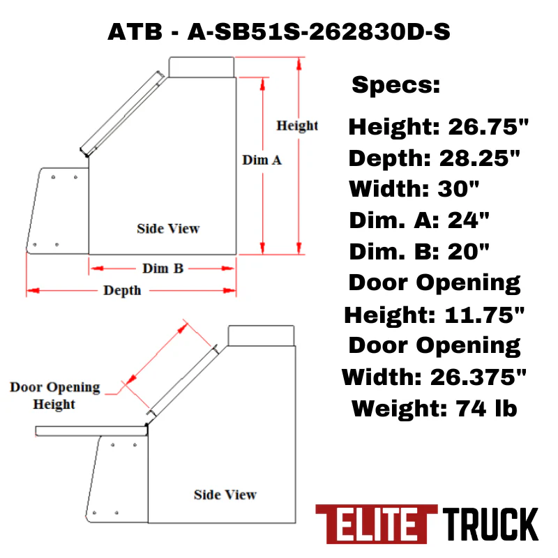 ATB Step Saddle Box 26"H x 28"D x 30"W Drop Open Door Model A-SB51S-262830D-S - Image 3