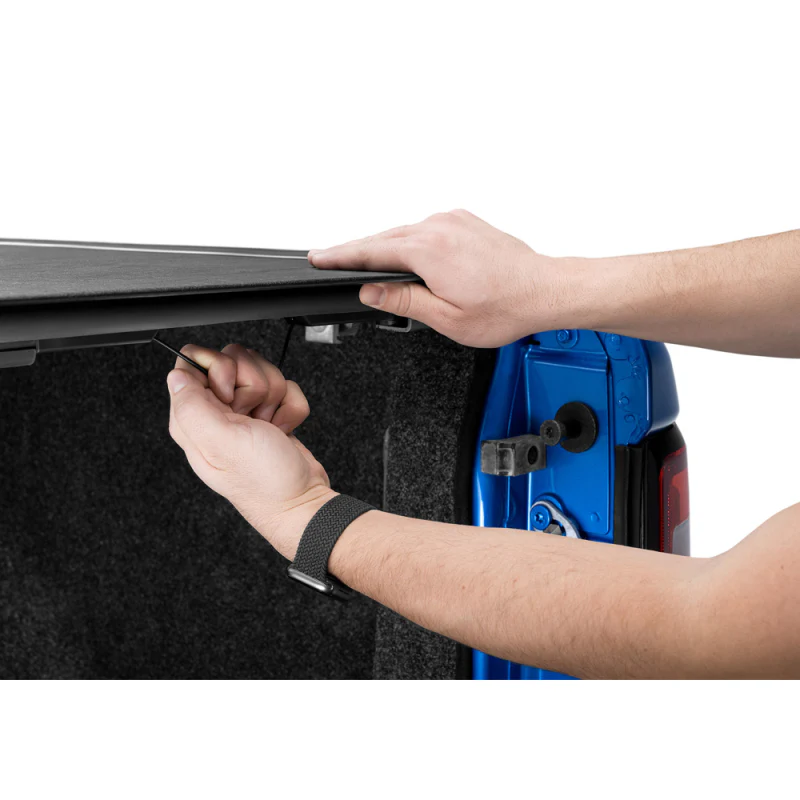 Bak Industries Revolver X2 Hard Rolling Truck Bed Cover - Rail Mounts Near Top of Bed Rail - Rails Can Be Lowered Using Drop Down Brackets - 2024 Toyota Tacoma 6' 2" Bed Model 39447 - Image 13