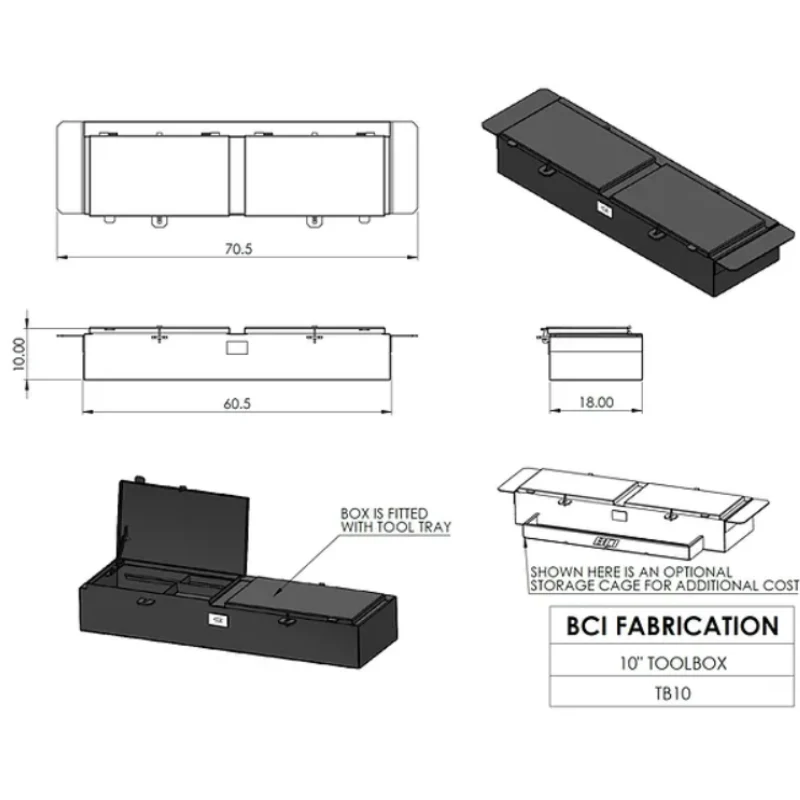 BCI Fabrication Steel Crossover Truck Toolbox Double Lid Model TB10 - Image 6