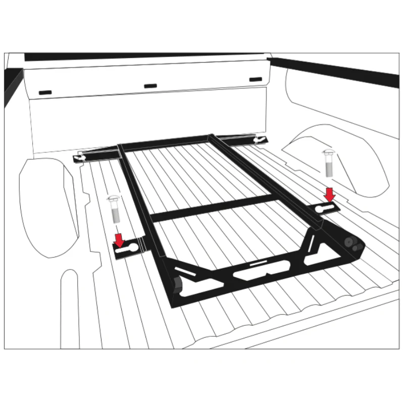Bedslide Ford F150 and F250/350 17-19 No-Drill Factory Mount Install Kit Bedslide Model BSA-F150-2017