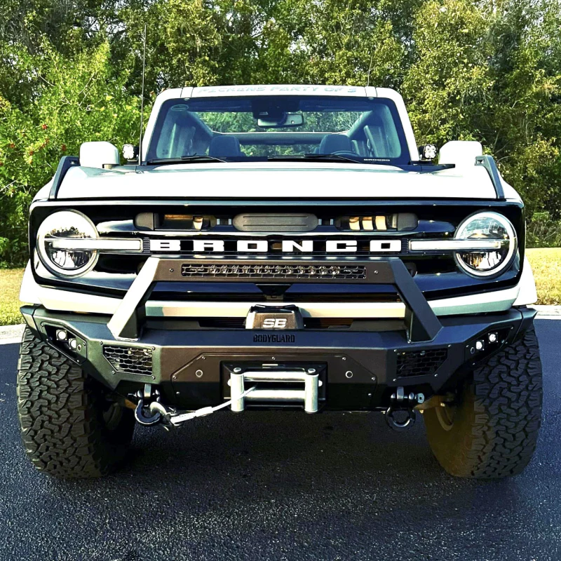 Bodyguard Freedom Front Baja Winch Mount Sensor Cutouts No Camera Harness Or Pod Bare Metal Model LBF21MYBNN - Image 4