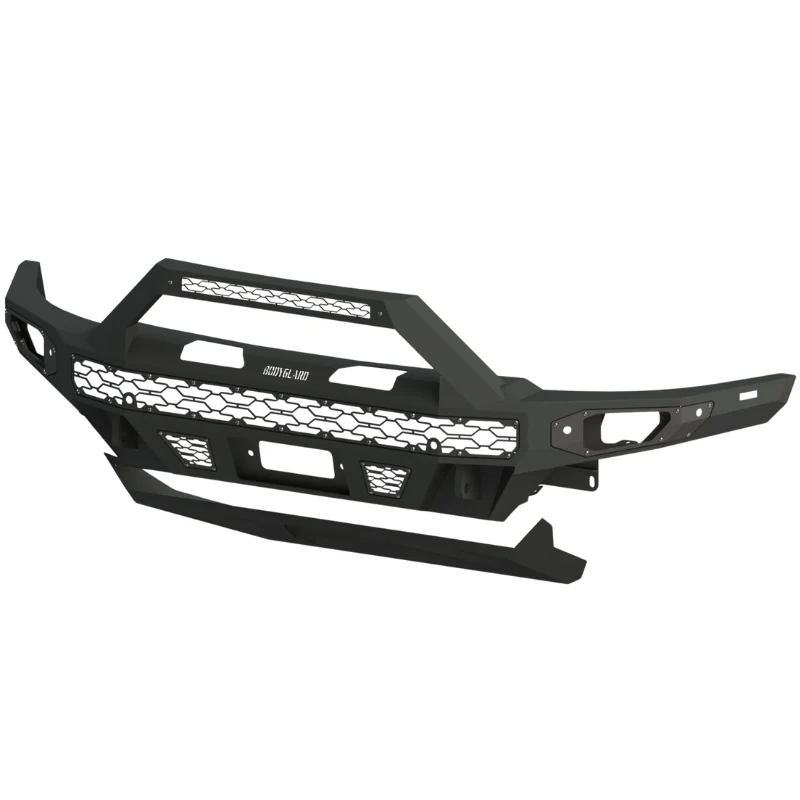Bodyguard Freedom Front Baja Winch Mount Sensor Cutouts W/O Mesh Grille With Camera Harness & Pod Texture Black Powder Coat Model LBR21LYTNB