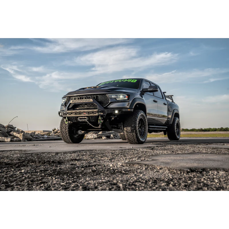 Bodyguard Freedom Front Baja Winch Mount Sensor Cutouts W/O Mesh Grille With Camera Harness & Pod Texture Black Powder Coat Model LBR21LYTNB - Image 2