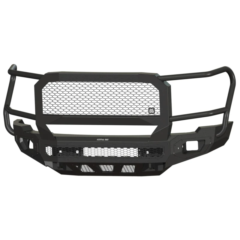 Bodyguard Freedom Front Extreme Non-Winch Sensor Cutouts W/ Mesh Grille With Camera Harness Bare Metal Model NEG24BYBMH