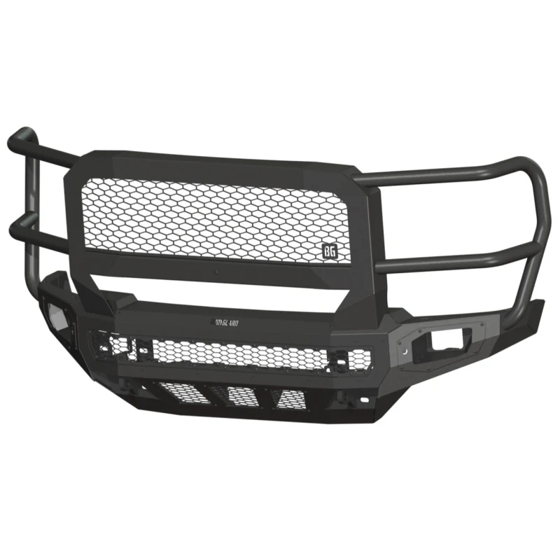 Bodyguard Freedom Front Extreme Non-Winch W/O Sensor Cutouts W/ Mesh Grille With Camera Harness Bare Metal Model NEF23BNBMH