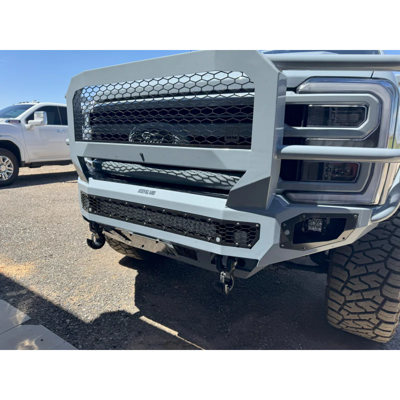 Bodyguard Freedom Front Extreme Non-Winch W/O Sensor Cutouts W/ Mesh Grille With Camera Harness Bare Metal Model NEF23BNBMH - Image 5