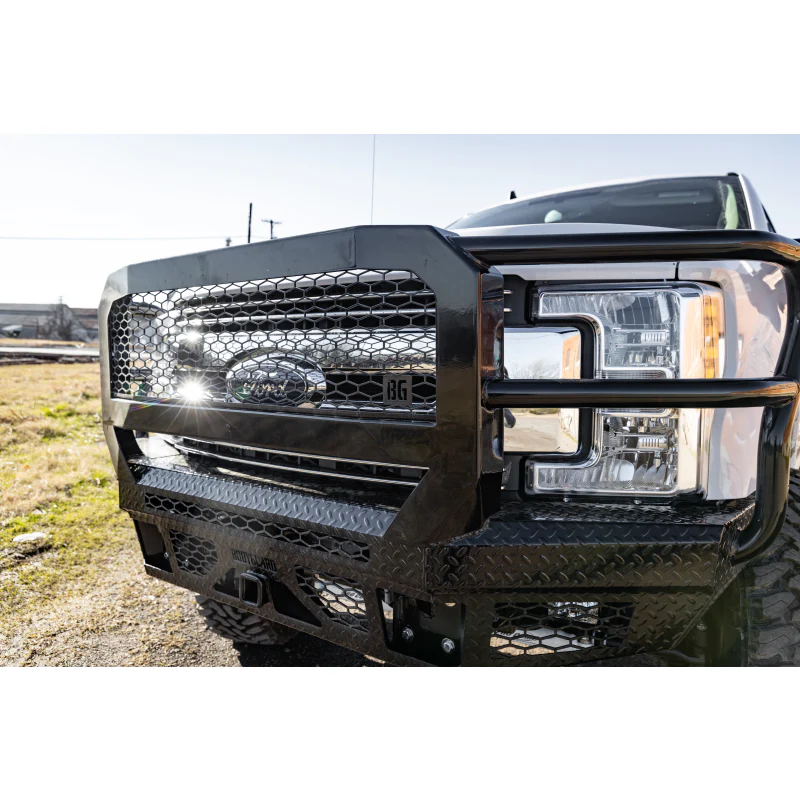 Bodyguard FT Front Extreme - No Sensors Fog Cutouts Receiver W/ Mesh Grille With Camera Harness Gloss Black Powder Coat Model JEF17BNGMH - Image 5