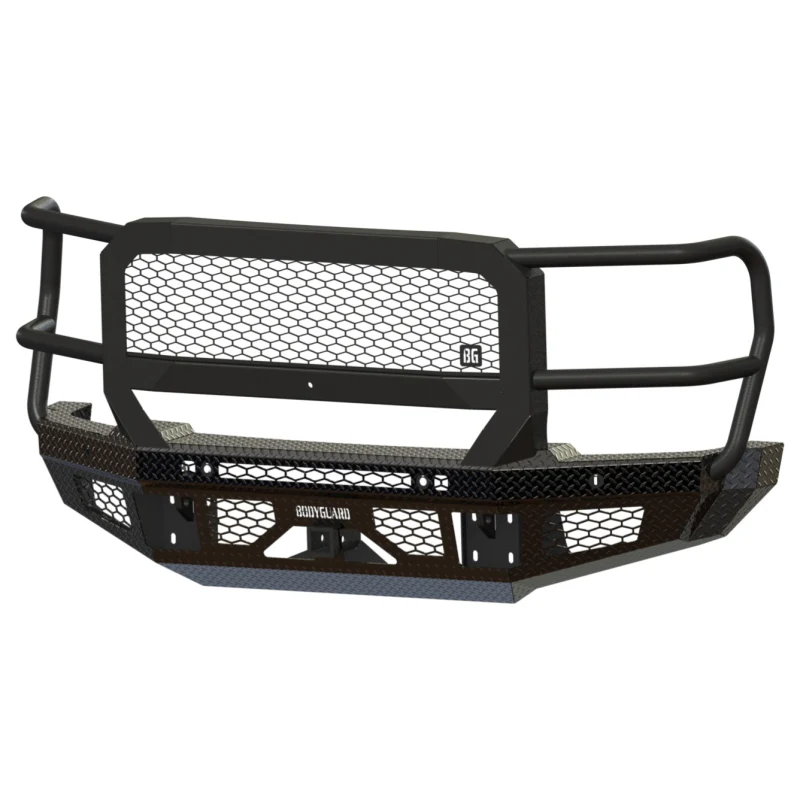 Bodyguard FT Front Extreme - Sensor Cutouts Fog Cutouts Receiver W/ Mesh Grille No Camera Harness Bare Metal **Fits 450/550 Trim** Model JEF23DYBMN