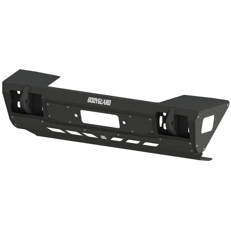 Bodyguard JK Front Bumper Stubby Base End Cap Light Cutouts No Camera Harness Or Pod Bare Metal Model 66458BNN