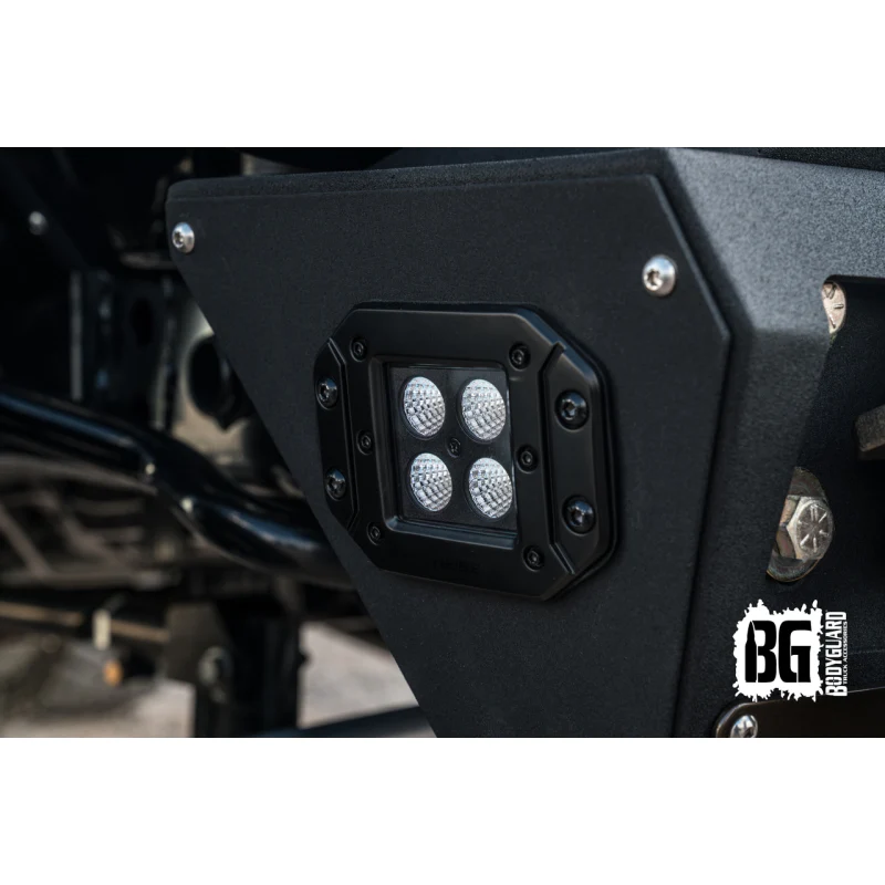 Bodyguard JK Front Bumper Stubby With Push Bar End Cap Light Cutouts With Camera Harness + Pod Texture Black Powder Coat Model 58134TNB - Image 4