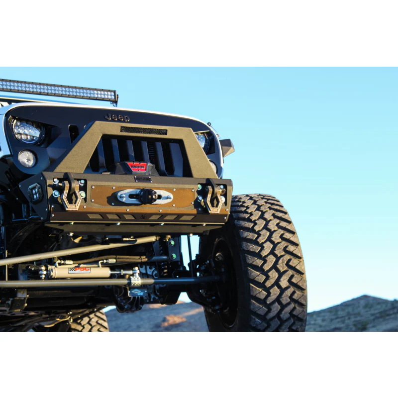 Bodyguard JK Front Bumper Stubby With Push Bar End Cap Light Cutouts With Camera Harness + Pod Texture Black Powder Coat Model 58134TNB - Image 5