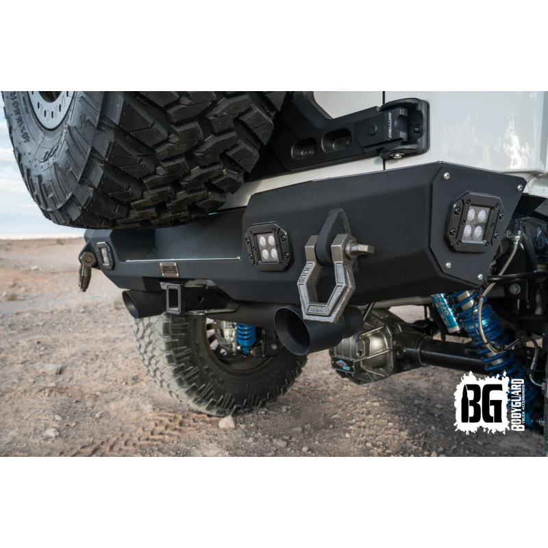 Bodyguard JK Rear Bumper Stubby Reverse Light Cutouts End Cap Light Cutouts Bare Metal Model 63647B - Image 2