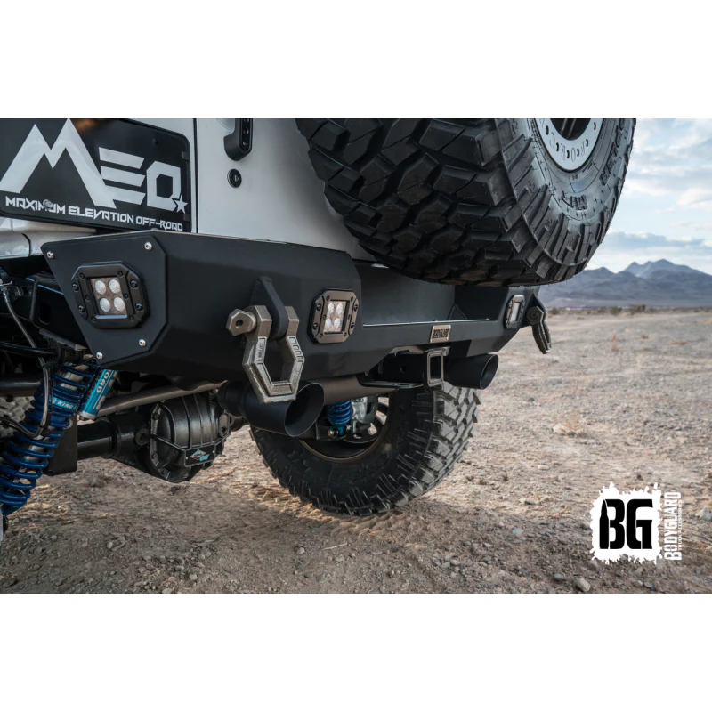 Bodyguard JK Rear Bumper Stubby Reverse Light Cutouts End Cap Light Cutouts Bare Metal Model 63647B - Image 3