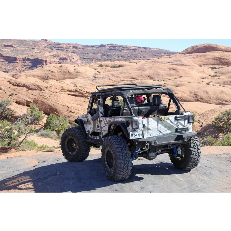 Bodyguard JK Rear Bumper Stubby Reverse Light Cutouts End Cap Light Cutouts Bare Metal Model 63647B - Image 5