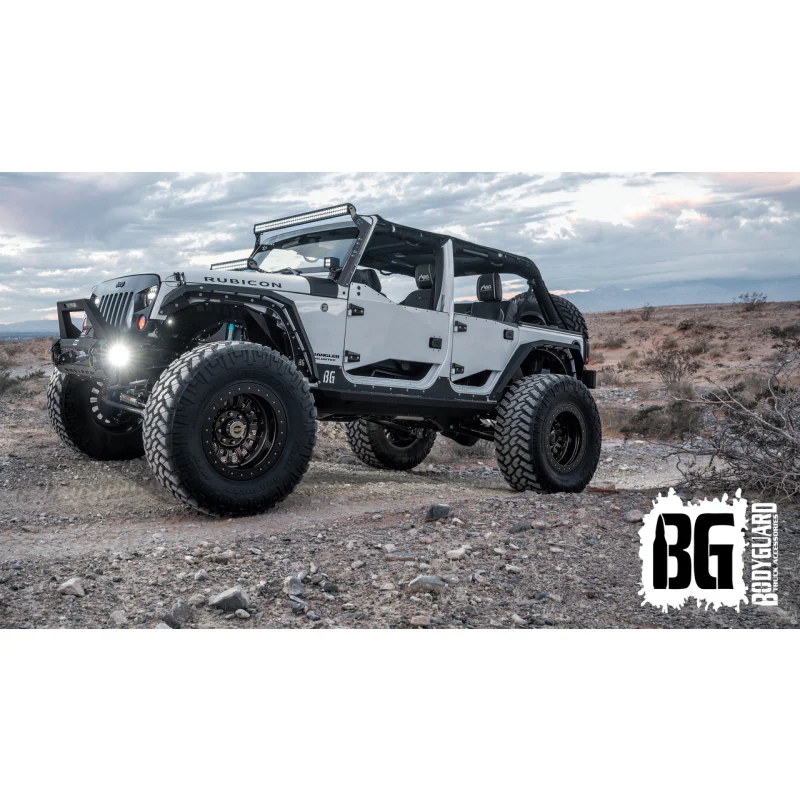 Bodyguard JK Sliders With Body Cladding 4 Door Texture Black Powder Coat Model 95441T - Image 4