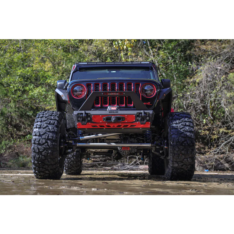 Bodyguard JL Front Bumper Stubby With Push Bar End Cap Light Cutouts No Camera Harness Or Pod Texture Black Powder Coat Model 47077TNN - Image 5