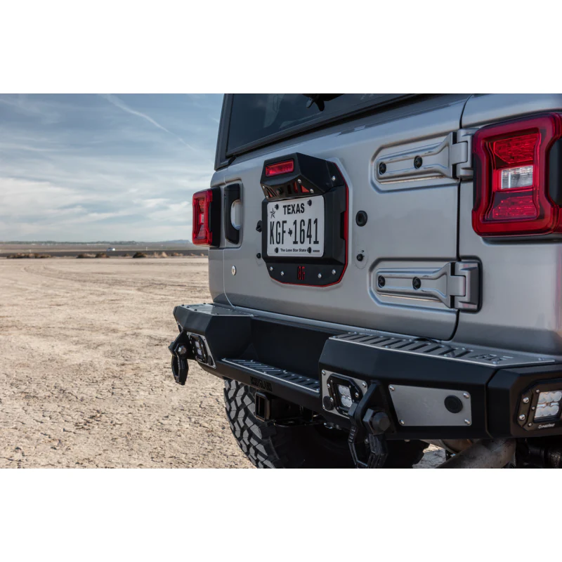 Bodyguard JL Rear Bumper Sensor Cutouts Reverse Light Cutouts Texture Black Powder Coat Model 56222T - Image 7