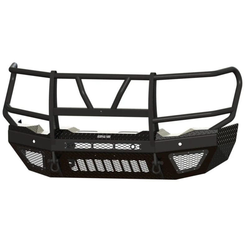 Bodyguard T2 Front Extreme - Sensor Cutouts Factory Fog Cutouts Receiver Hitch W/ Mesh Grille No Camera Harness Bare Metal Model EEG20BYHBMN