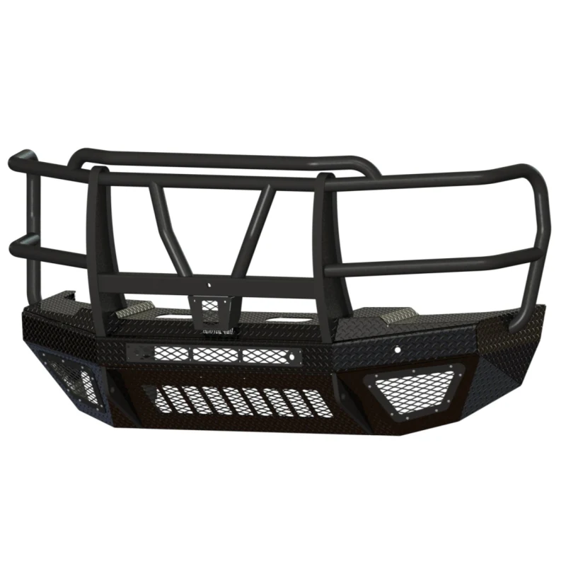 Bodyguard T2 Front Extreme - Sensor Cutouts Factory Fog Cutouts Standard Skid Plate W/O Mesh Grille With Camera Harness Texture Black Powder Coat Model EEF23BYRTNH